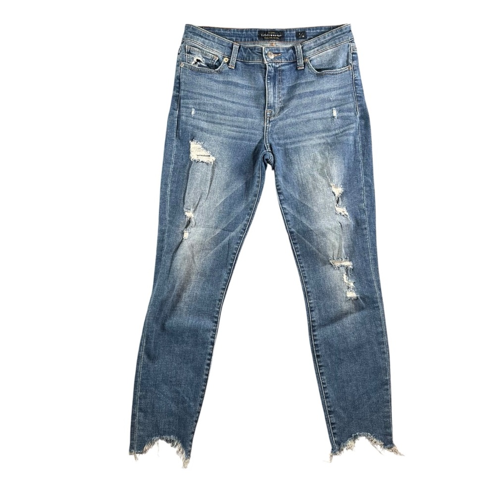 Lucky Brand Women's Distressed Ava Skinny Jeans Size 6/28 Raw Hem